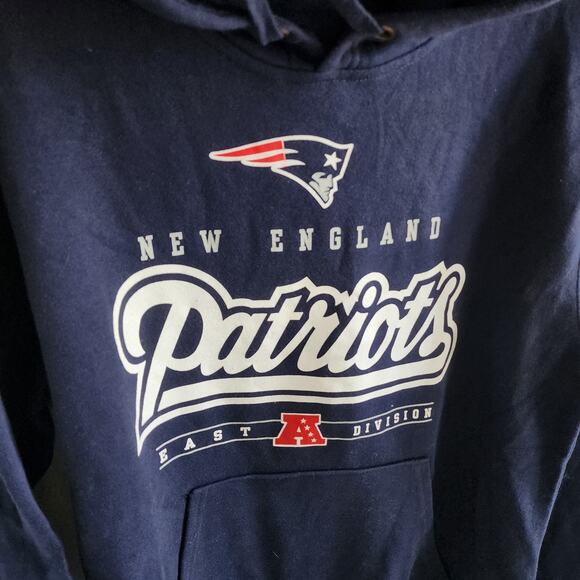NFL Team Apparel New England Patriots Navy Logo Hoodie Sweatshirt Size Small - Picture 4 of 6